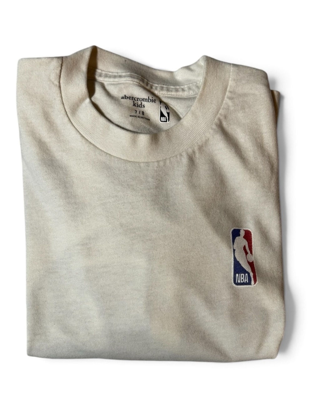 Abercrombie Kids Cream Long Sleeve Tee NBA Graphic